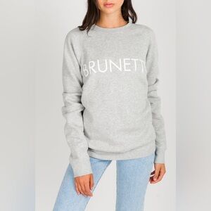BRUNETTE THE LABEL CLASSIC CREW NECK SWEATSHIRT, PEBBLE GREY, Women’s size L/XL